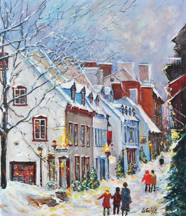 Le petit Champlain enchanteur !, 24 x 30 po