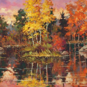 Réflection automnale, 24 x 30 po, 2012
