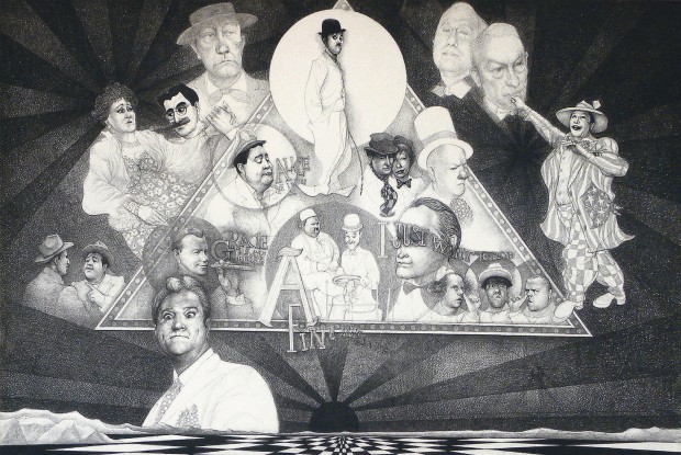 The Comedians, conté, 40 x 60 po, 1975