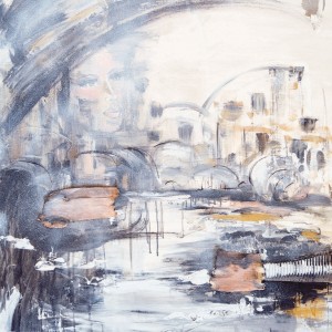 Braise des neiges, technique mixte, 60 x 36 po