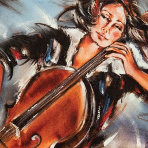 La clé de fa, huile, 24 x 36 po