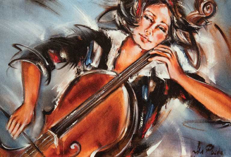 La clé de fa, huile, 24 x 36 po