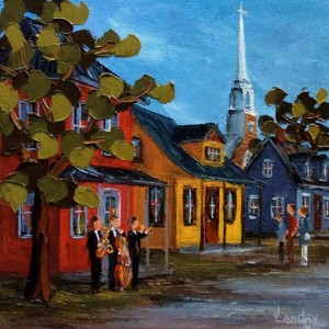 Village agréable, 8 x 8 po