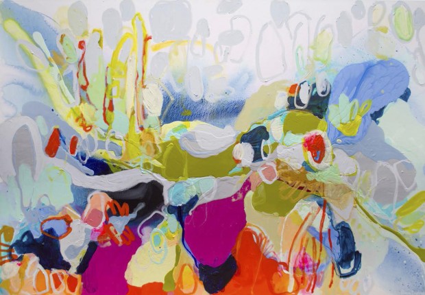 Advice on things, acrylic on canvas, 48 x 72 in