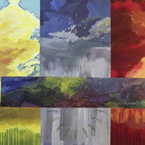 En trois temps, acrylique, 38 x 54 po, 2015