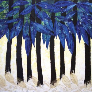 Mireille Molleur, Au gré des feuilles, technique mixte, 36 x 48 po