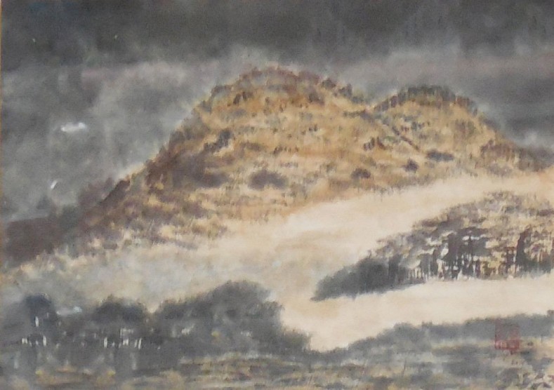 La montagne d’or, encre de Chine et brou de noix sur papier de riz, 23 x 34 cm, 2014