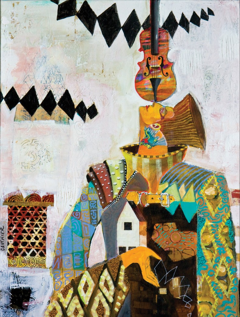 Équilibriste au violon, 40 x 30 po