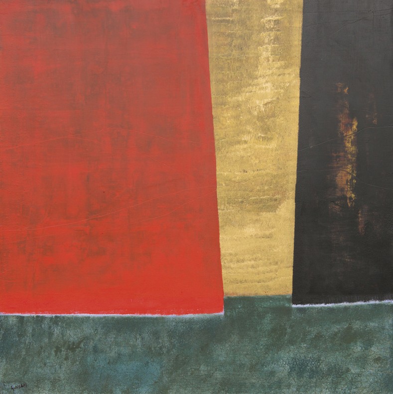 Avant-scène, acrylique, 24 x 30 po, 2016