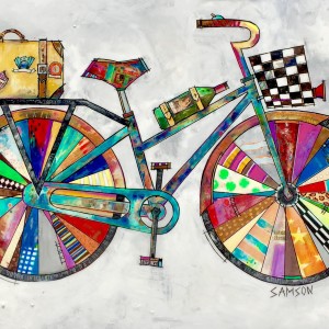 Aventure, acrylique et techniques mixtes, 60 x 40 po