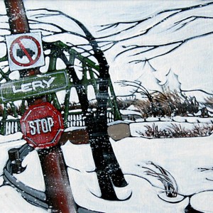 Le vieux pont, 24 x 12 po
