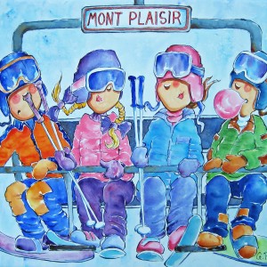 Ski, Mont Plaisir, 18 x 24 po