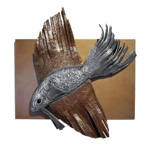 Le combattant, bronze and aluminium, 40 x 44 x 30 cm