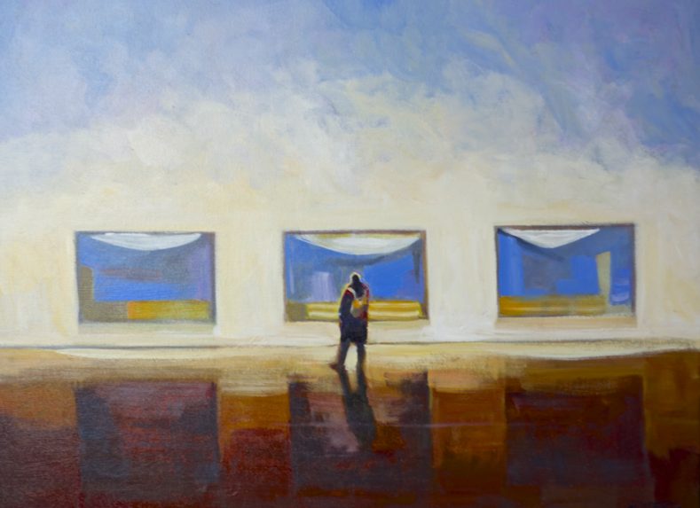 Triptyque, acrylique sur toile, 20 x 24 po, 2018